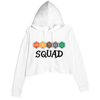 Catan Squad Funny Gamer Game Lover Crop Fleece Hoodie