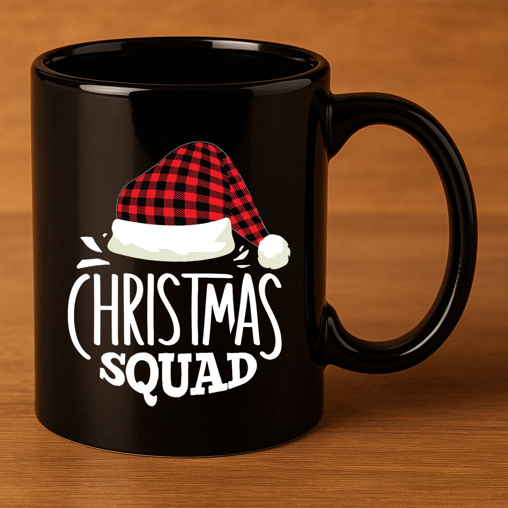 Christmas Squad Family Group Matching Christmas Pajama Party 11oz C Handle Ceramic Mug