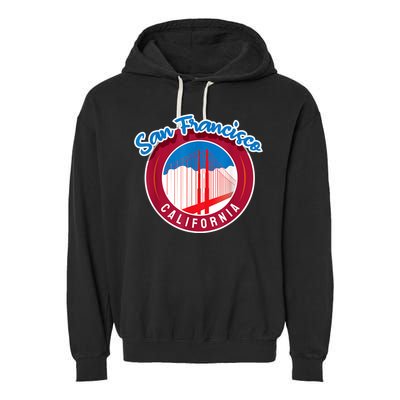 California San Francisco City Gift Bridge Souvenir SF Garment-Dyed Fleece Hoodie