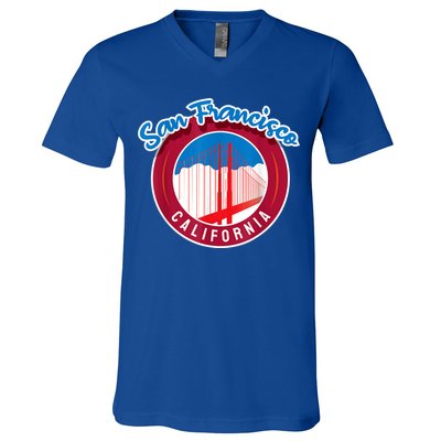 California San Francisco City Gift Bridge Souvenir SF V-Neck T-Shirt