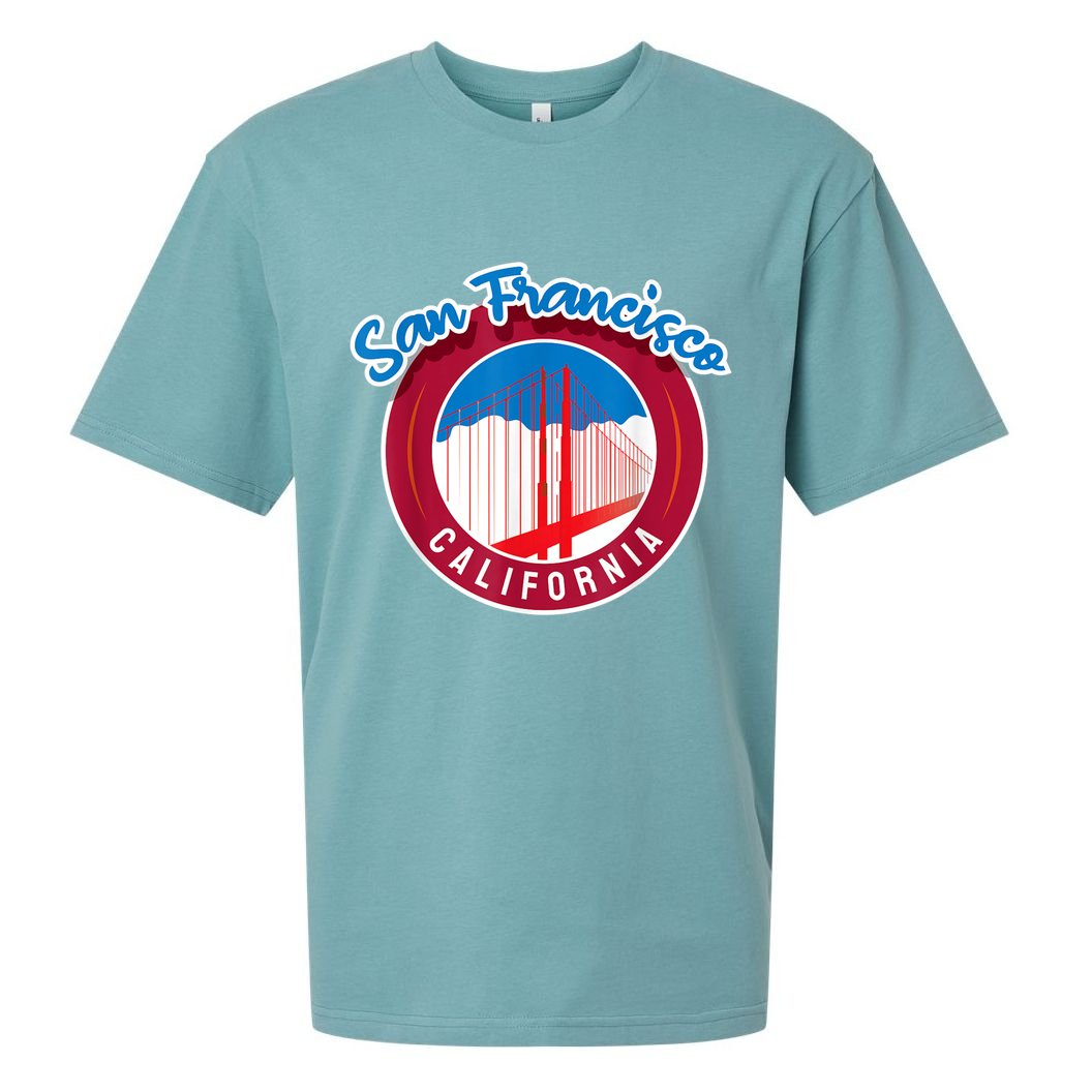 California San Francisco City Gift Bridge Souvenir SF Sueded Cloud Jersey T-Shirt