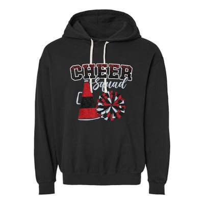 Cheer Squad Funny Cheerleader Cheerleading Red Women Girl Garment-Dyed Fleece Hoodie