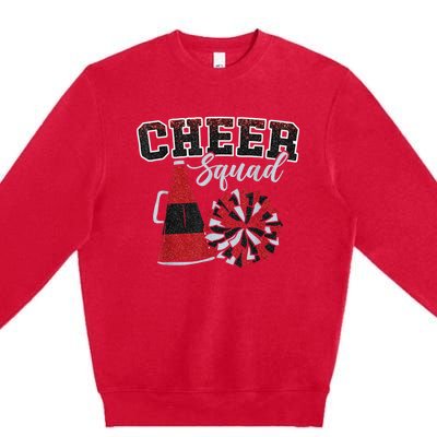 Cheer Squad Funny Cheerleader Cheerleading Red Women Girl Premium Crewneck Sweatshirt