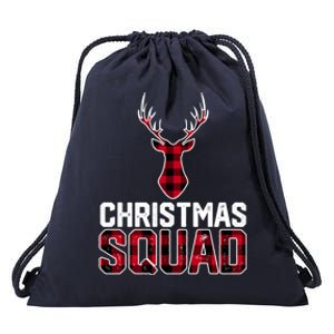 Christmas Squad Family Group Plaid Christmas Gift Drawstring Bag