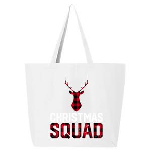 Christmas Squad Family Group Plaid Christmas Gift 25L Jumbo Tote