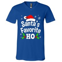 Christmas Santa's Favorite Ho Pajama Adult Naughty Pajama Gift V-Neck T-Shirt