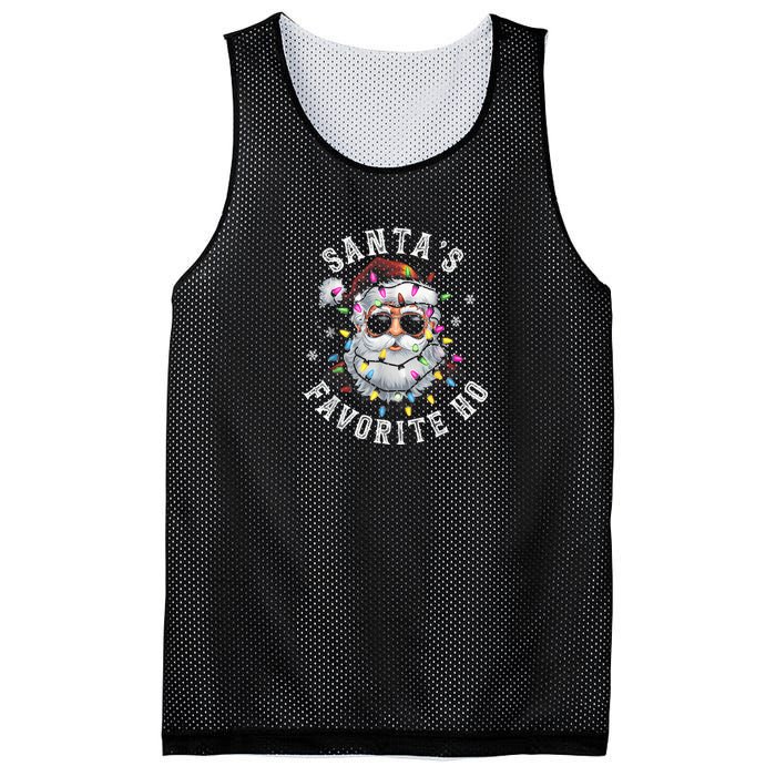 Christmas SantaS Favorite Ho Funny Santa Claus Cute Xmas Mesh Reversible Basketball Jersey Tank