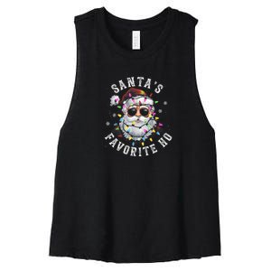 Christmas SantaS Favorite Ho Funny Santa Claus Cute Xmas Women's Racerback Cropped Tank