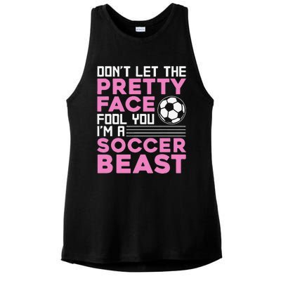 Cool Soccer For  Teen Girls Soccer Lover Player Sports Ladies PosiCharge Tri-Blend Wicking Tank