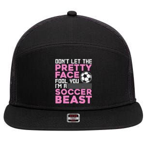 Cool Soccer For  Teen Girls Soccer Lover Player Sports 7 Panel Mesh Trucker Snapback Hat