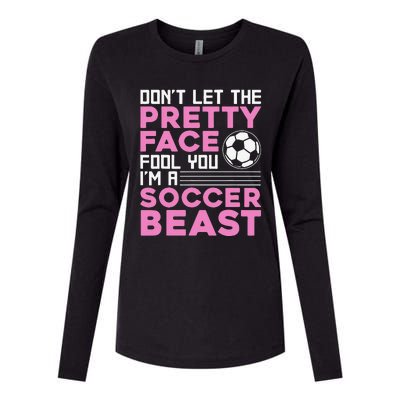 Cool Soccer For  Teen Girls Soccer Lover Player Sports Womens Cotton Relaxed Long Sleeve T-Shirt