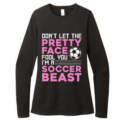 Cool Soccer For  Teen Girls Soccer Lover Player Sports Womens CVC Long Sleeve Shirt