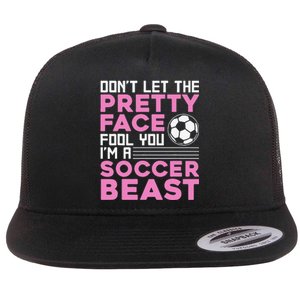 Cool Soccer For  Teen Girls Soccer Lover Player Sports Flat Bill Trucker Hat