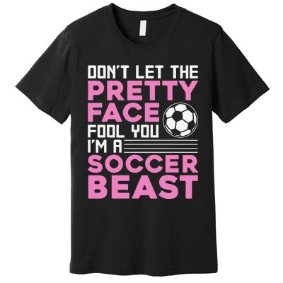 Cool Soccer For  Teen Girls Soccer Lover Player Sports Premium T-Shirt