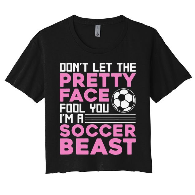 Cool Soccer For  Teen Girls Soccer Lover Player Sports Crop Top