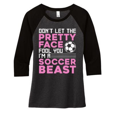 Cool Soccer For  Teen Girls Soccer Lover Player Sports Women's Tri-Blend 3/4-Sleeve Raglan Shirt