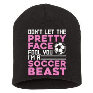 Cool Soccer For  Teen Girls Soccer Lover Player Sports Short Acrylic Beanie