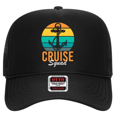 Cruise Squad Family Matching Cruise Trip Vacation Designs High Crown Mesh Back Trucker Hat