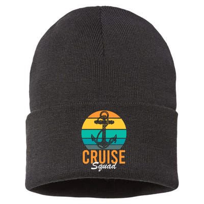 Cruise Squad Family Matching Cruise Trip Vacation Designs Sustainable Knit Beanie