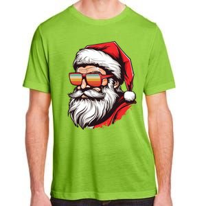 Christmas Santa Face Retro Sunglasses Xmas Gift Adult ChromaSoft Performance T-Shirt