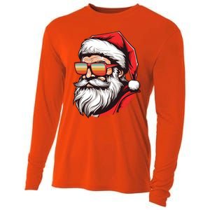 Christmas Santa Face Retro Sunglasses Xmas Gift Cooling Performance Long Sleeve Crew