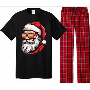 Christmas Santa Face Retro Sunglasses Xmas Gift Pajama Set