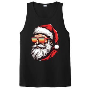 Christmas Santa Face Retro Sunglasses Xmas Gift PosiCharge Competitor Tank