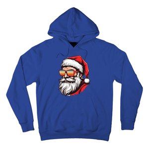 Christmas Santa Face Retro Sunglasses Xmas Gift Hoodie