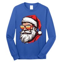 Christmas Santa Face Retro Sunglasses Xmas Gift Long Sleeve Shirt