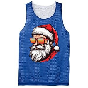 Christmas Santa Face Retro Sunglasses Xmas Gift Mesh Reversible Basketball Jersey Tank