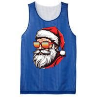 Christmas Santa Face Retro Sunglasses Xmas Gift Mesh Reversible Basketball Jersey Tank