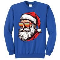 Christmas Santa Face Retro Sunglasses Xmas Gift Tall Sweatshirt