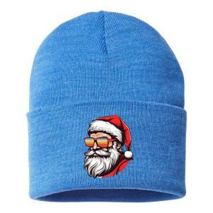 Christmas Santa Face Retro Sunglasses Xmas Gift Sustainable Knit Beanie