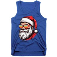 Christmas Santa Face Retro Sunglasses Xmas Gift Tank Top