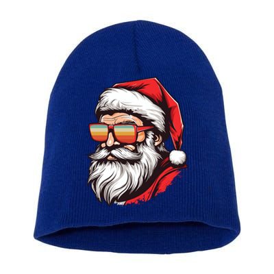 Christmas Santa Face Retro Sunglasses Xmas Gift Short Acrylic Beanie