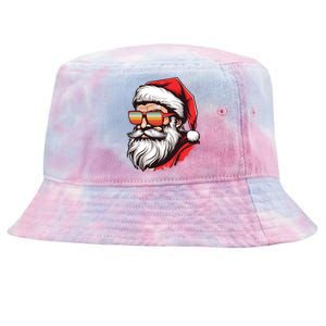 Christmas Santa Face Retro Sunglasses Xmas Gift Tie-Dyed Bucket Hat