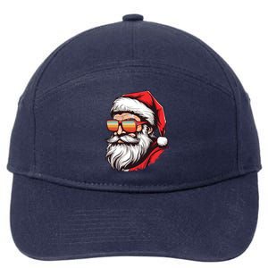 Christmas Santa Face Retro Sunglasses Xmas Gift 7-Panel Snapback Hat