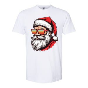 Christmas Santa Face Retro Sunglasses Xmas Gift Softstyle CVC T-Shirt