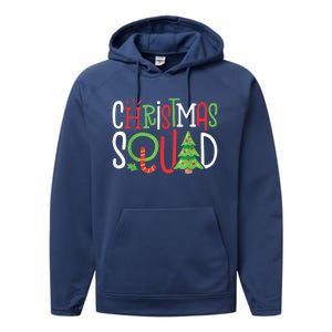 Christmas Squad Funny Xmas Tree Family Matching Pajamas Performance Fleece Hoodie