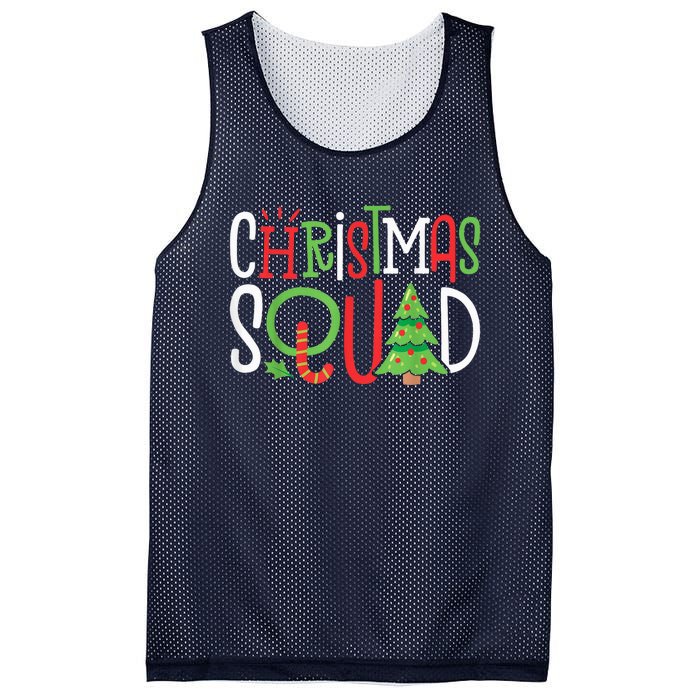 Christmas Squad Funny Xmas Tree Family Matching Pajamas Mesh Reversible Basketball Jersey Tank