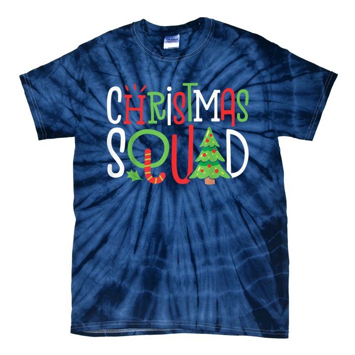 Christmas Squad Funny Xmas Tree Family Matching Pajamas Tie-Dye T-Shirt