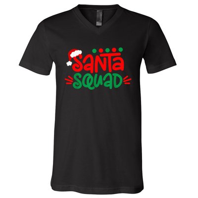 Christmas Squad Family Matching Xmas Santa Squad V-Neck T-Shirt