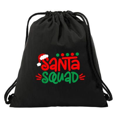Christmas Squad Family Matching Xmas Santa Squad Drawstring Bag