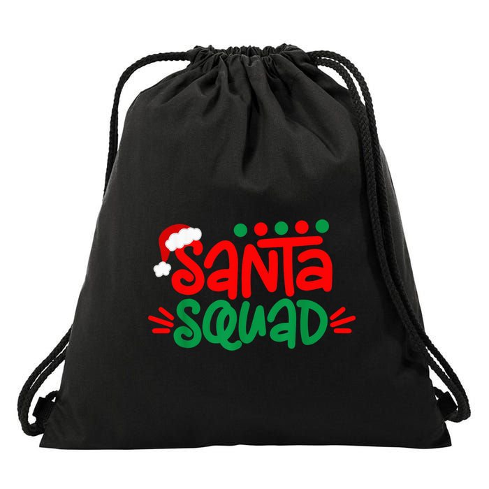 Christmas Squad Family Matching Xmas Santa Squad Drawstring Bag