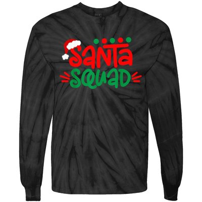 Christmas Squad Family Matching Xmas Santa Squad Tie-Dye Long Sleeve Shirt