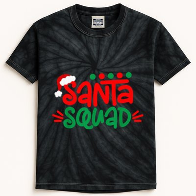 Christmas Squad Family Matching Xmas Santa Squad Kids Tie-Dye T-Shirt