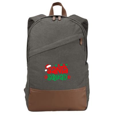 Christmas Squad Family Matching Xmas Santa Squad Cotton Canvas Backpack