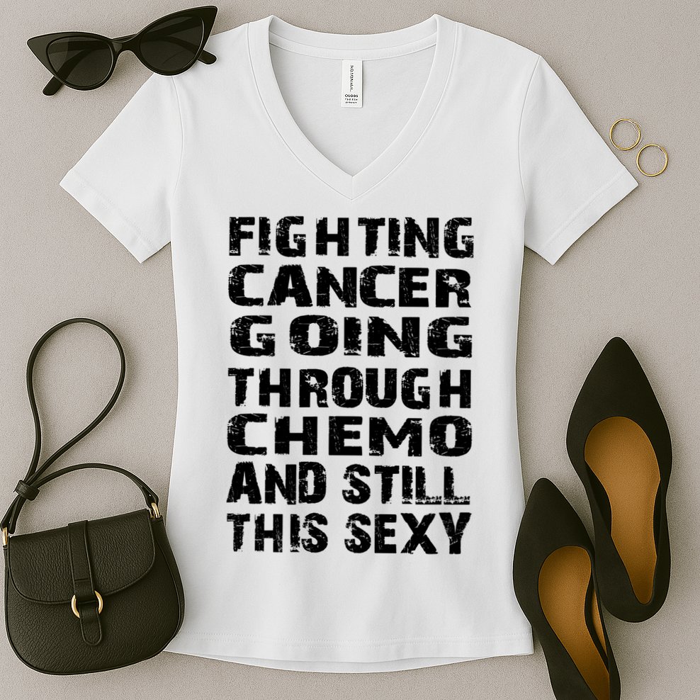 Cancer Survivor Fighting Cancer Going Through Chemo Gift Women's V-Neck T-Shirt