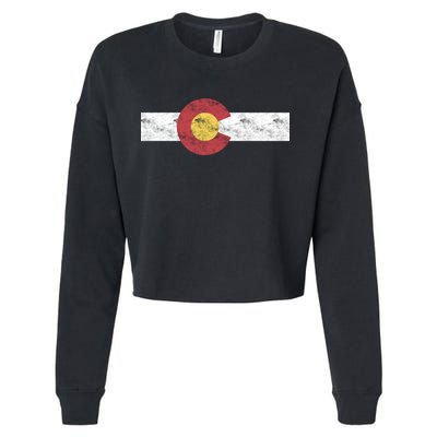 Colorado State Flag Great Gift Patriotic Day Gifgift Great Gift Cropped Pullover Crew