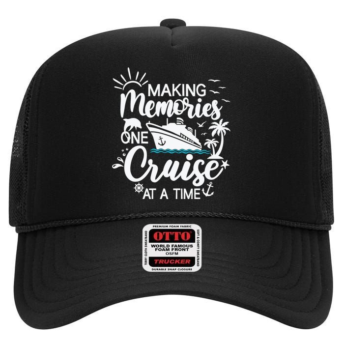 Cruise Ship , Family Cruising Trip High Crown Mesh Back Trucker Hat